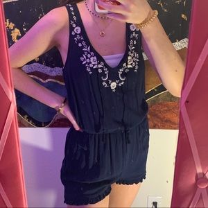 Navy Floral Romper